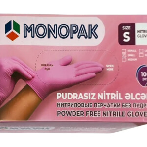 Nitril Çəhrayı Pudrasız Əlcək